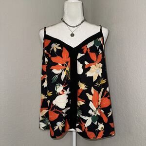 Shein Curve Tank Top Women's 0XL Multicolor Floral Spaghetti Straps V-Neck